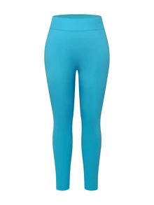 Rhythm Era Plus Size Women Waistband Lettering Seamless Sports Leggings Gym Sports Dusty Blue Summer - Blue - View 3