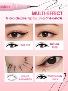 SHEGLAM Micro Precision Ultra-Long Tip Eyeliner Merek Kecantikan Kosmetik Makeup Untuk Wanita Dan Anak Perempuan - Hitam - View 4