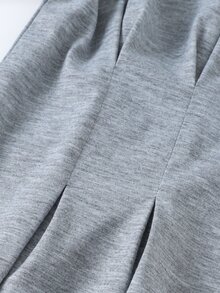 SHEIN Teen Girls Casual Cute Urban Korean Style Cinched Waist Knit Letter Print American Style Dress For Outings Prom Formal Gray Summer - Grey - View 8