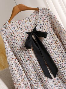 CosyJoli Plus Size Women's Front Knot Long Sleeve Loose Casual Pullover Sweater Winter - Multicolor - View 5