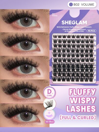 SHEGLAM Blink Behavior Fluffy Wispy Wimpernbüschel Marken-Schönheit Kosmetik Make-up für Frauen und Mädchen