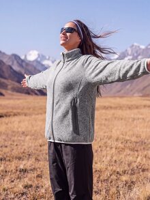In My Nature Women's Autumn/Winter Outdoor Warm Fleece Jacket - Purple - View 9