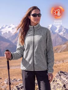In My Nature Women's Autumn/Winter Outdoor Warm Fleece Jacket - Purple - View 2