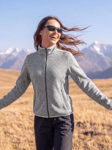 In My Nature Women's Autumn/Winter Outdoor Warm Fleece Jacket - Purple - View 5