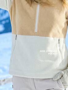 In My Nature Women's Outdoor Half-Zip Long Sleeve Fleece Top - Multicolor - View 2