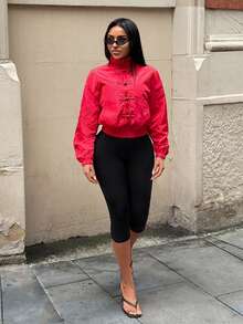 SHEIN SXY Red Casual Vintage 70s Retro Streetwear Long Sleeve Jacket Daytime Work Everyday Family Autumn - Red - View 7