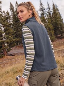 In My Nature Women's Autumn/Winter Outdoor Vest Jacket - Blue - View 8