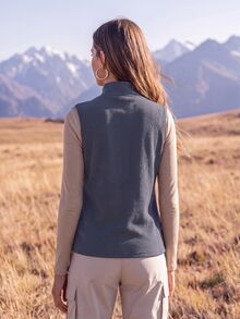 In My Nature Women's Autumn/Winter Outdoor Vest Jacket - Blue - View 6
