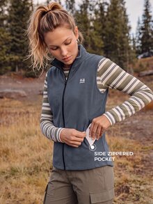 In My Nature Women's Autumn/Winter Outdoor Vest Jacket - Blue - View 3