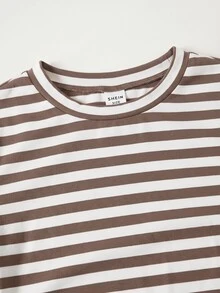 SHEIN 女童休閒舒適修身長袖T恤與舒適鬆緊腰寬腿寬鬆長褲兩件套 - 彩色 - 查看 6