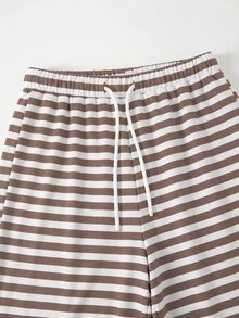 SHEIN 女童休閒舒適修身長袖T恤與舒適鬆緊腰寬腿寬鬆長褲兩件套 - 彩色 - 查看 7