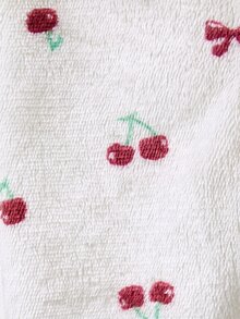 Cozy Pixies 女嬰秋冬簡約休閒時尚百搭長袖外套，可愛紅色櫻桃蝴蝶結印花圖案，保暖內裡加厚長袖前開拉鍊夾克，適合日常休閒穿著 - 彩色 - 查看 4