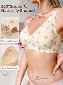 PetitDoll Bra Wanita Tanpa Kawat, Kasual, Nyaman, Kemasan Tunggal, Bra Jelly - Krem - View 8