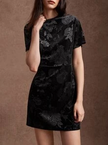Zovinel Women's Floral Print Casual Daily Summer Short Dress - Black - View 10