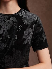 Zovinel Women's Floral Print Casual Daily Summer Short Dress - Black - View 4
