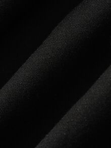 FRIFUL Middle-Aged Women's Autumn Solid Color Contrast Mesh Full Skirt Dress - Black - View 8