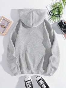 Rovax Plus Size Women Casual Anti Social Funny Lip Sweatshirt, Autumn/Winter Halloween Beach Vacation Gray - Light Grey - View 2