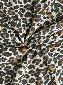 SHEIN Plus Size Women's Cotton 2 Pieces Coffee Print Top & Leopard Pants Pajama Set - White - View 8