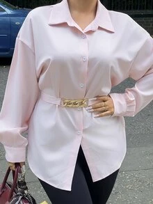 NegzBox Women Single-Breasted Long Sleeve Casual/Office Shirt Fall Cloth For Women - Baby Pink - View 6
