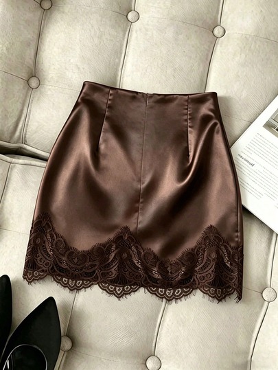 Trelyra Fashionable New Satin Asymmetric Skirt Elegant French Vintage Satin Brown Floral Patchwork Casual Skirt Fashionable Early Spring New Spring/Summer High Waist Slim Fit Sexy Pleated Skirt Elegant Versatile Suitable For Spring/Summer Wear Ideal For Summer Outfits This Mid-Length Skirt Comes In Various Styles Including Slim Fit, Slit, Shiny, Mini, And Satin. Additionally, It's Suitable For Graduation Season, Daily Commute, Business Office, Versatile Fashionable Daily Casual, And Urban Teacher Professional Attire