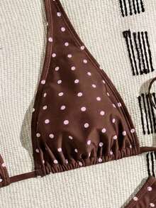 Swim Basics Women's Two Pieces Polka Dot Print Bikini Set Set, Casual Holiday Style - Multicolor - View 4