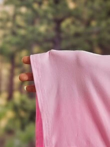 Exploreva Women's Solid Color Casual Versatile Daily Outdoor Long Sleeve T-Shirt - Dusty Pink - View 9