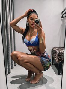 Amplova Halloween Swirl-Pattern Lace Tight Mini Dress - Perfect For Parties And Gatherings - Blue - View 4