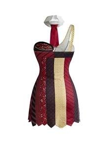 ROMWE Hippie Tie-Neck Patchwork Design Vintage Camisole Mini Streetwear Dress For Women - Multicolor - View 2