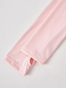 SHEIN Girly Athletic Casual Pink 3 Pieces Set, Autumn Outfits, Stand Collar Jacket + Camisole + Leggings, Complete Daily Outfit. Slim Fit Gym Workout - Pink - View 9