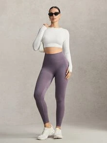 Activina Kaos Olahraga Kasual Tanpa Punggung Warna Polos untuk Wanita, Cocok untuk Pemakaian Sehari-hari - Aprikot - View 5