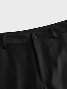 AXEPEAK Men's Fashion Versatile Solid Color Wide Leg Pants - Black - View 4