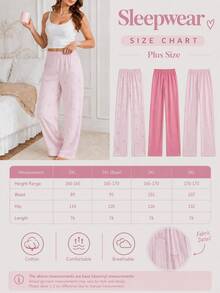 SHEIN 3PCS Plus Size Sleep Bottoms - Pink - View 4