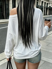 Rovax 女款豹紋不對稱領上衣 - 彩色 - 查看 2