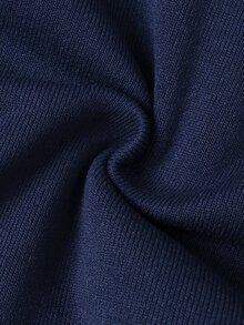STYNVO 男士字母印花長袖口袋休閒連帽衫 - 藏蓝色 - 查看 8
