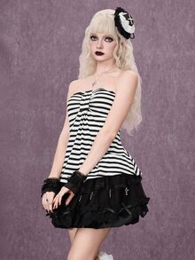 ROMWE Goth Tops de mujeres - Blanco y Negro - Ver 5