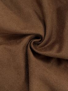 Balvessa Coffee Brown Solid Color Suede Batwing Sleeve Open Front Casual Autumn/Winter Women's Lightweight Jacket - Coffee Brown - View 7