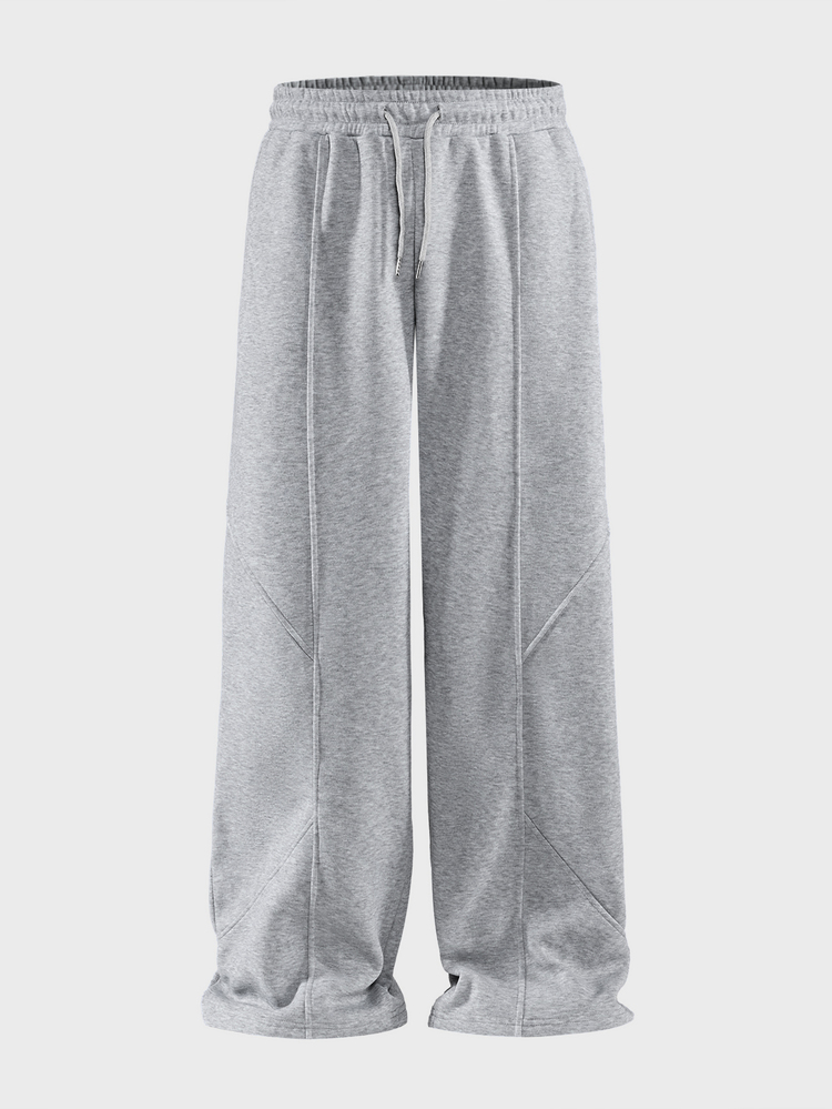 AXEPEAK Men's Casual Vacation Loose Sports College Style Handsome Versatile Patchwork Sweatpants - Grey - View 5