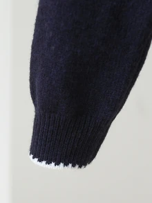 Tween Girls' Autumn/Winter Fashion Pattern Jacquard Knit Sweater Long Sleeve Pullover & Long Pants Set - Navy Blue - View 7