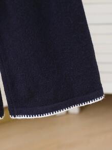 Tween Girls' Autumn/Winter Fashion Pattern Jacquard Knit Sweater Long Sleeve Pullover & Long Pants Set - Navy Blue - View 5