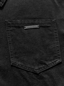 AXEPEAK Men's Washed Black Zipper Long Sleeve Top - Black - View 6