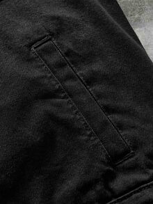 AXEPEAK Men's Washed Black Zipper Long Sleeve Top - Black - View 3