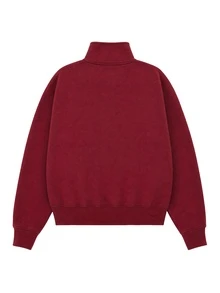 Nöista Women Burgundy Sweater With Front Oriental Buttons In Contrast Color. Perfect For Weekend, Activewear Jacket,  Everyday, Fall,  Winter,  Outfits. - Burgundy - View 9