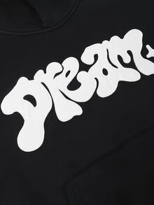 STYNVO 男士字母印花休閒日常連帽衫 - 黑色 - 查看 4