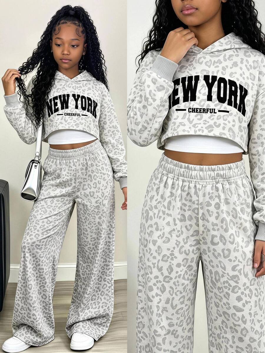 3pcs/Set Girls Camouflage Print Sweatshirt Top & Cami Tank Top & Casual Tapered Leg Pants Suitable For Spring And Autumn Back To School