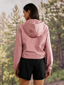 Exploreva Exploreva Women's Minimalist Zipper Pocket Long Sleeve Outdoor Softshell Jacket - Pink - View 3