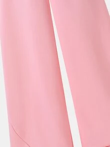 SHEIN Teen Girls Wide Leg Straight Curved Leg Loose Pink Grey Black Sweatpants Baggy Cute Sports Long Pants Summer Beach - Pink - View 6