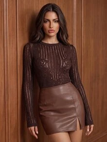 Anewsta Women Sweaters - Burgundy - View 8