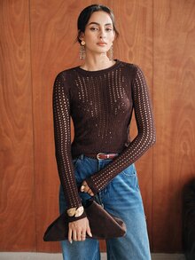 Anewsta Women Sweaters - Burgundy - View 4