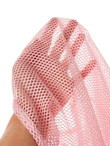 SHEIN Cheerettes 素色鏤空魚網運動背心 - 粉色 - 查看 9