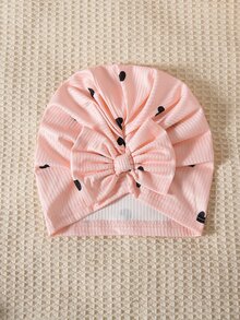 SHEIN 2Pcs Newborn Baby Girl Cute Sweet Pink Heart Print Ruffle Long Sleeve Footed Jumpsuit Hat Set For Daily All Season Spring Autumn - Dusty Pink - View 8